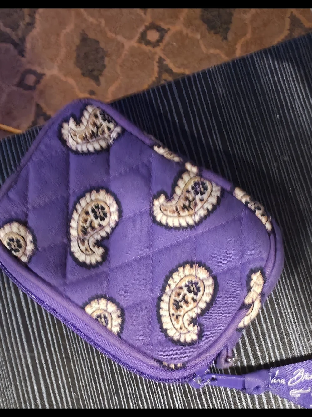 Vera Bradley Purple Paisley Quilted Wristlet